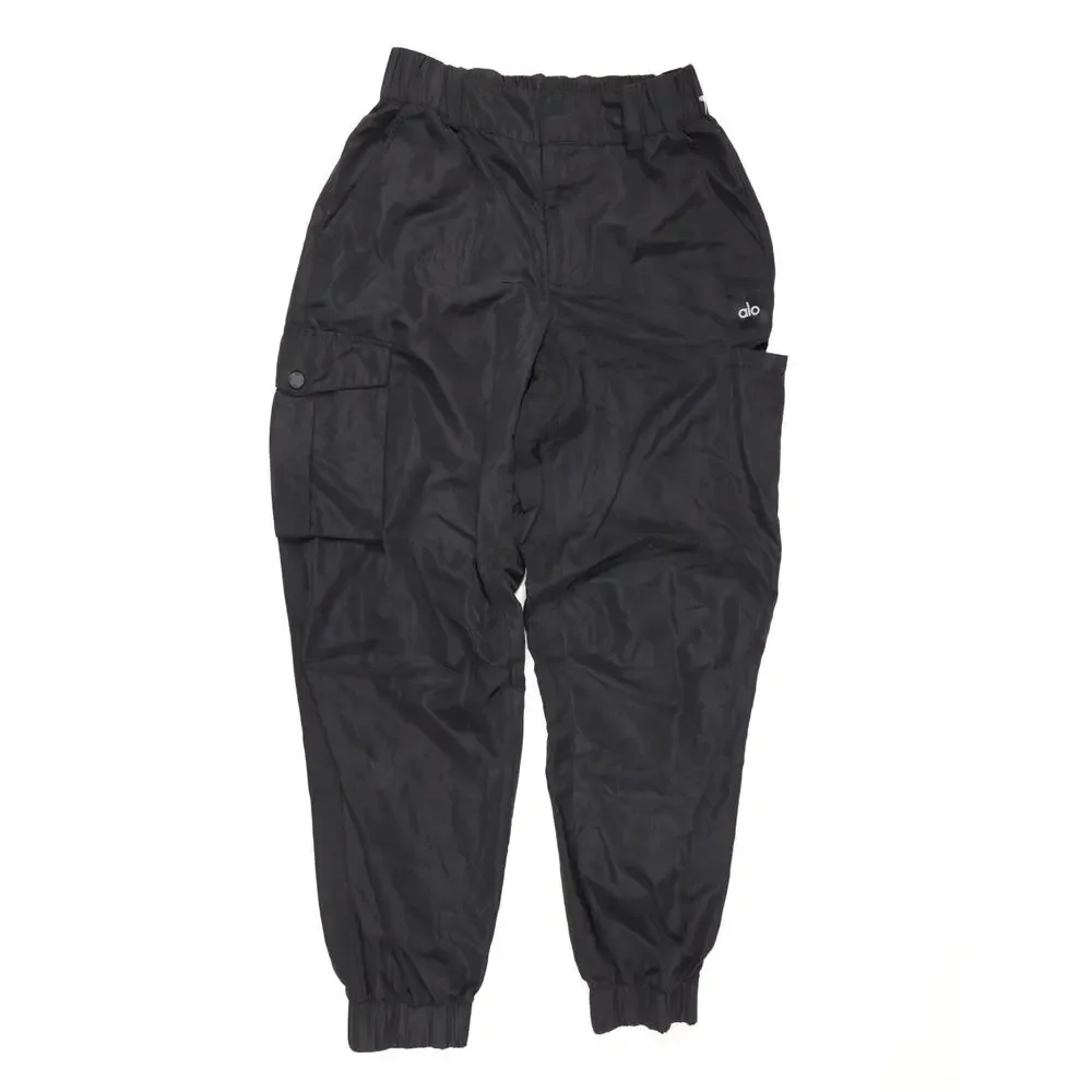 Alo Yoga High-Waist Break Line Cargo Joggers Black XS Utility Athleisure Travel